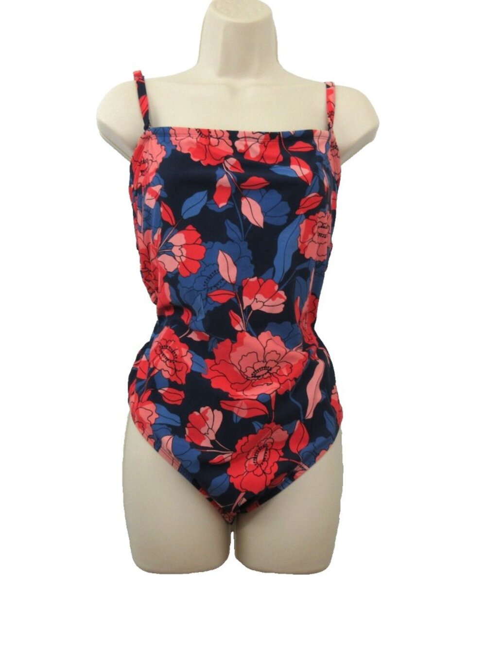 KONA Sol One-Piece Swimsuit Size XL Floral Print Tie Back w/ Detachable Straps